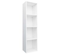 vidaXL Estantería Librería Convertible Mueble TV Estante Libros Vertical 4 Niveles Cubos Compartimentos Televisión Televisor Contrachapada Blanco
