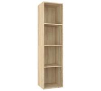 vidaXL Estantería Librería Convertible Mueble TV Estante Libros Vertical 4 Niveles Cubos Módulo Televisión Televisor Contrachapada Color Roble Sonoma