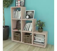 vidaXL Estantería librería en forma de escalera 107 cm blanca