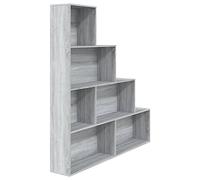 vidaXL Estantería Librería Estante Libros Archivador Biblioteca Almacenamiento Oficina Decoración Muebles Color Gris Sonoma 155x24x160 cm