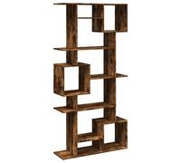 vidaXL Estantería librería madera de ingeniería 92x29x188 cm Multicolor Roble Ahumado