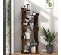 vidaXL Estantería librería de madera contrachapada Roble ahumado 48×25,5×140 cm