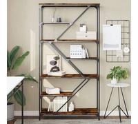 vidaXL Estantería madera de ingeniería acero roble ahumado 91x36x176cm