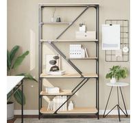 vidaXL Estantería madera de ingeniería acero roble Sonoma 91x36x176 cm