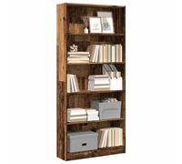vidaXL Estantería Madera de ingeniería Color Envejecido 80x24x176 cm, estantería de Libros, librería, Estante de Almacenamiento