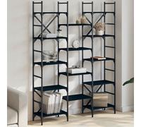 vidaXL Estantería madera de ingeniería negra 127,5x28,5x172,5 cm