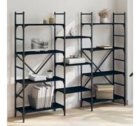 vidaXL Estantería madera de ingeniería negra 160x28,5x136,5 cm
