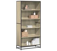 vidaXL Estantería de madera de ingeniería 80,5x35x170,5 cm en color Gris sonoma/Roble Sonoma/Negro y más | almacenamiento funcional diseño moderno para baño dormitorio sala
