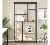 vidaXL Estantería Madera ingeniería Acero Roble Sonoma 99x35,5x176 cm