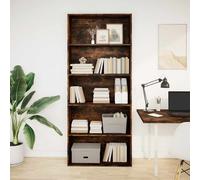 vidaXL Estantería Madera ingeniería Color Roble Ahumado 80x30x189 cm, librería, Armario para Libros, Armario de almacenaje, librerías
