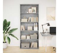 vidaXL Estantería madera ingeniería gris hormigón 80x30x189cm