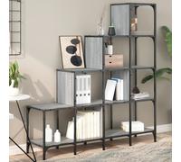 vidaXL Estantería madera ingeniería y metal gris Sonoma 122x30x132 cm