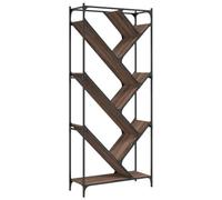 vidaXL Estantería Madera ingeniería y Metal marrón Roble 79x30x180 cm