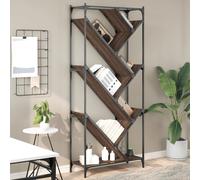vidaXL Estantería madera y metal – Librería organizador para libros Marrón roble 79x30x180 cm