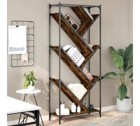 vidaXL Estantería madera ingeniería y metal roble ahumado 79x30x180 cm