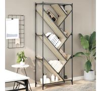 vidaXL Estantería madera ingeniería y metal roble Sonoma 79x30x180 cm