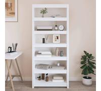 vidaXL Estantería madera maciza de pino blanca 80x35x183 cm