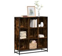 vidaXL Estantería madera y metal roble ahumado 97,5x33x107,5 cm