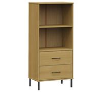 vidaXL Estantería OSLO con 2 cajones, color marrón, 60x35x128,5 cm, madera maciza