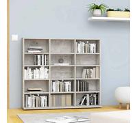 vidaXL Estantería para CD contrachapada gris hormigón 100x23x89,5 cm