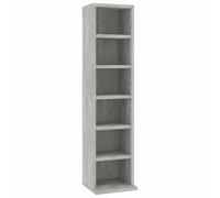vidaXL Estantería para CDs de Madera Contrachapada Mobiliario Colección Música Elegante Práctica Moderna Duradera Resistente Robusta Gris Hormigón
