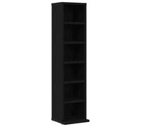 vidaXL Estantería para CDs madera contrachapada roble negro 21x20x88 cm