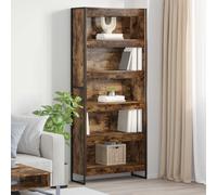 vidaXL Estantería de libros, 80 x 30 x 189,5 cm, material de madera, color roble ahumado
