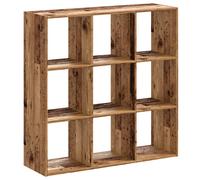vidaXL Estantería para libros, estilo madera envejecida, 102x32x102 cm, material de madera