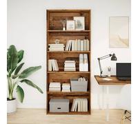 vidaXL Estantería para libros, estilo madera envejecida, 80x30x189 cm, material de madera