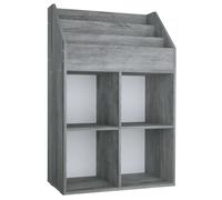 vidaXL Estantería para libros para niños, color gris cemento, 71x30x114 cm, fabricada en tablero de partículas