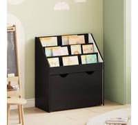 vidaXL Estantería para Niños con cajón Negro 60 x 29,5 x 69 cm