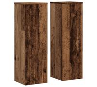 vidaXL Estantería para plantas, 2 unidades, aspecto de madera envejecida, 25x25x80 cm, material de madera