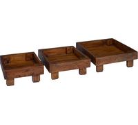vidaXL Estantería para plantas, 3 unidades, color marrón, 35 x 35 x 12 cm, madera de caoba