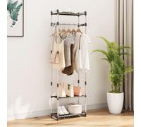 vidaXL Estantería para ropa 3 alturas aluminio plateado 59x29x192 cm