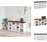 vidaXL Estantería para zapatos, blanco brillante, 103x30x48 cm, material de madera, tipo baúl y banco para pasillos