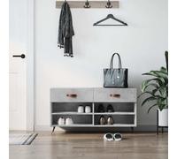 vidaXL Estantería para zapatos, color gris hormigón, 102x35x55 cm, material de madera, estantería para zapatos, bancos para zapatos, banco con espacio de almacenamiento, estante para zapatos
