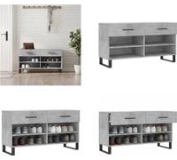 vidaXL Estantería para zapatos, color gris hormigón, 102x35x55 cm, material de madera, estantería para zapatos, bancos para zapatos, banco con espacio de almacenamiento, estante para zapatos