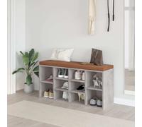 vidaXL Estantería para zapatos, color gris hormigón, 103x30x48 cm, material de madera, estantería para zapatos, bancos para zapatos, banco con espacio de almacenamiento, estante para zapatos