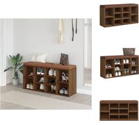 vidaXL Estantería para zapatos, color marrón, aspecto de roble, 103x30x48 cm, material de madera, tipo baúl/banco para pasillos