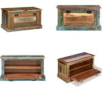 vidaXL Estantería para zapatos de madera maciza envejecida - Estantería para zapatos - Bancos para zapatos - Banco - Bancos