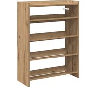 vidaXL Estantería para zapatos, estilo Artisan, roble, 60x25x81 cm, material de madera