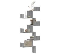 vidaXL Estantería de pared de esquina Madera gris Sonoma 45x45x147 cm