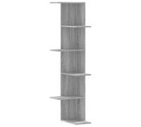 vidaXL Estantería de Pared Esquinera Madera Gris Sonoma 36,5x36,5x140 cm