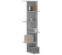 vidaXL Estantería pared de esquina madera gris Sonoma 36,5x36,5x140 cm