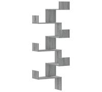 vidaXL Estantería de pared de esquina Madera gris Sonoma 45x45x147 cm