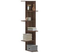 vidaXL Estantería de pared de esquina madera roble marrón 36,5x36,5x140 cm