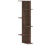 vidaXL Estantería de pared de esquina madera roble marrón 36,5x36,5x140 cm