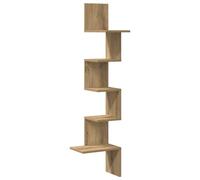 vidaXL Estantería Pared de Esquina Madera Roble Artisan 32x32x127,5 cm, Estante de Pared, Estante montado en Pared, Estante de Pared