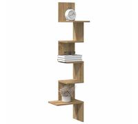 vidaXL Estantería Pared de Esquina Madera Roble Artisan 32x32x127,5 cm, Estante de Pared, Estante montado en Pared, Estante de Pared