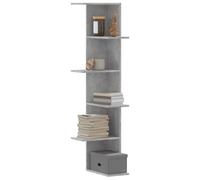 vidaXL Estantería de pared esquina madera gris hormigón 36,5x36,5x140 cm